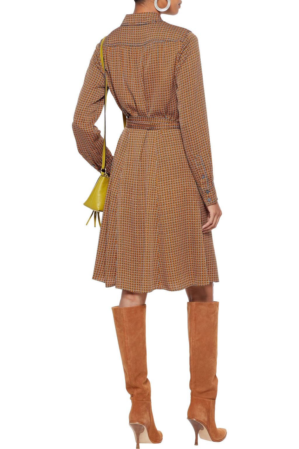 DIANE VON FURSTENBERG Dory belted stretch-silk crepe de chine shirt dress