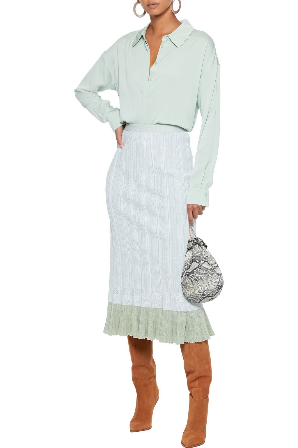 DIANE VON FURSTENBERG Leanna stretch-silk crepe de chine shirt