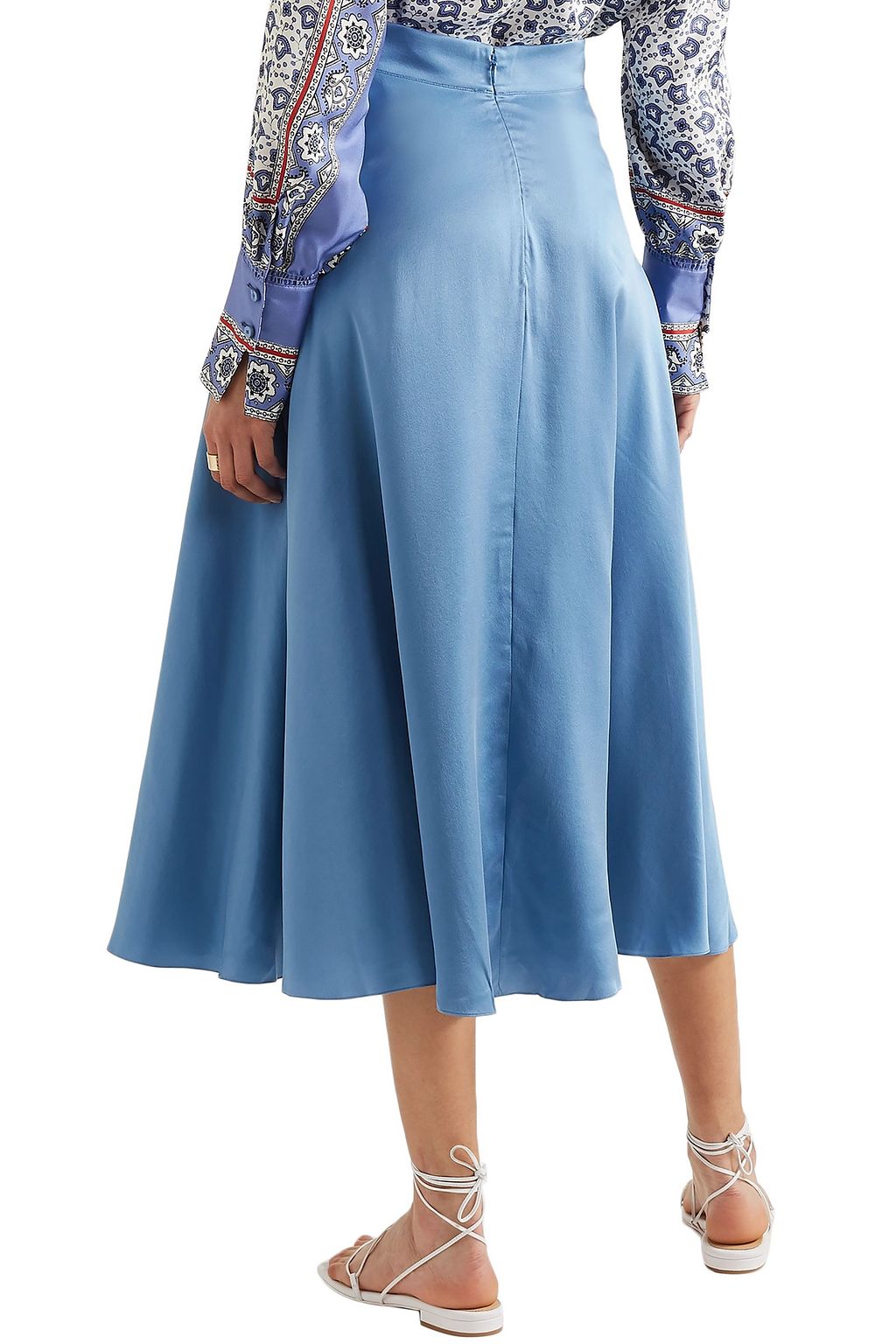 AROSSGIRL X SOLER Alex silk-satin midi skirt