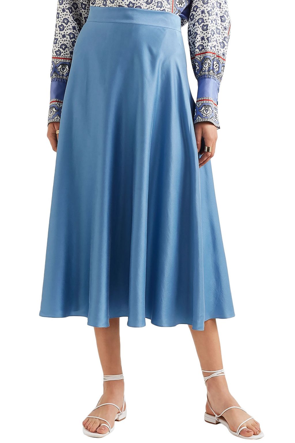 AROSSGIRL X SOLER Alex silk-satin midi skirt