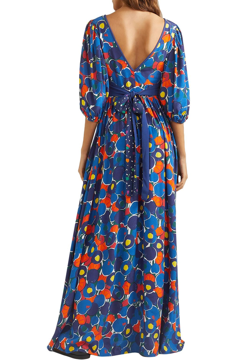 STAUD Affogato printed crepe de chine maxi dress