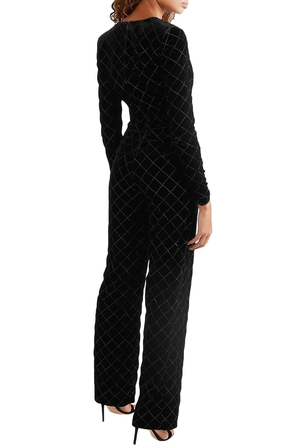 RAQUEL DINIZ Lisa metallic embroidered velvet jumpsuit