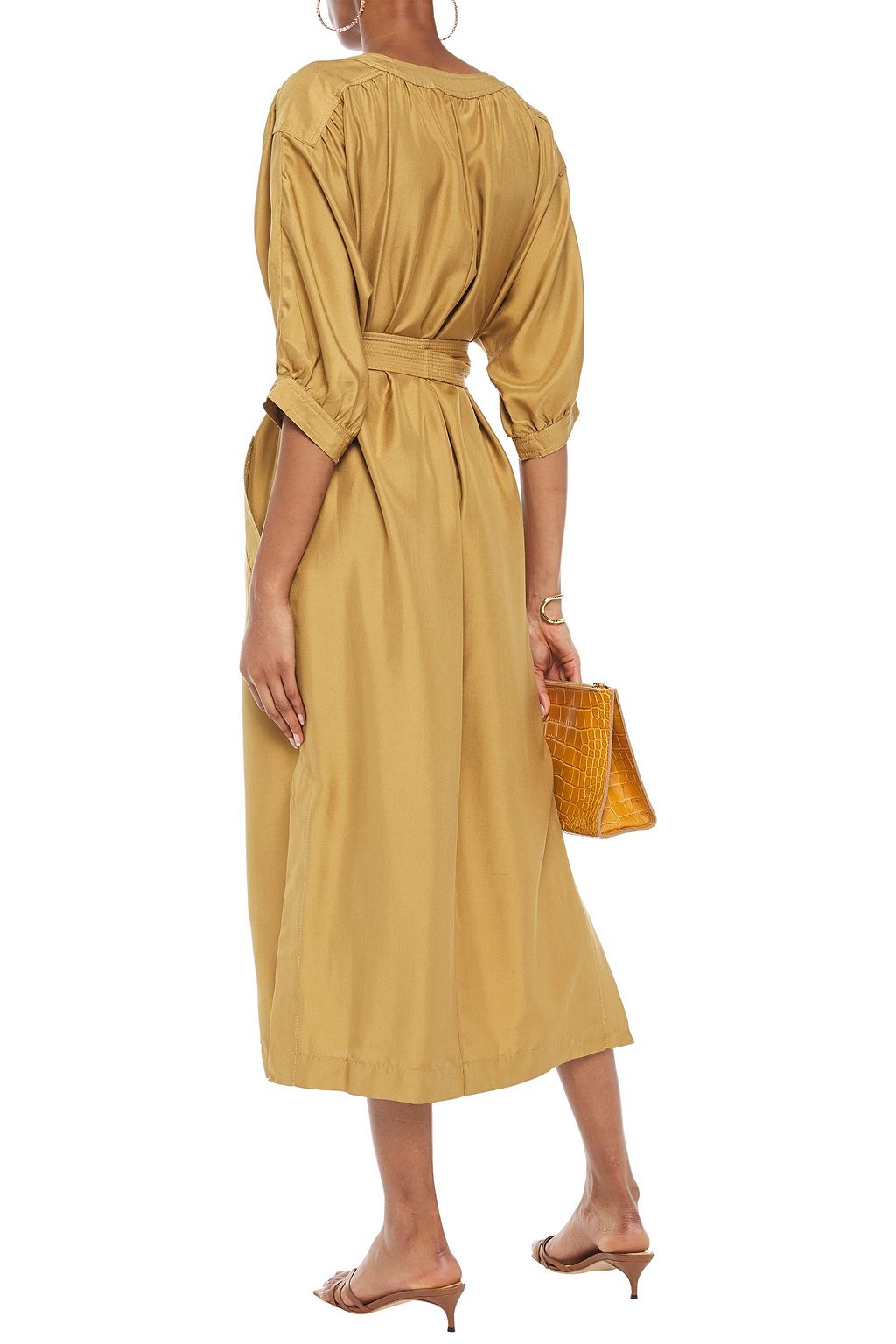 ZIMMERMANN Espionage belted silk crepe de chine midi dress