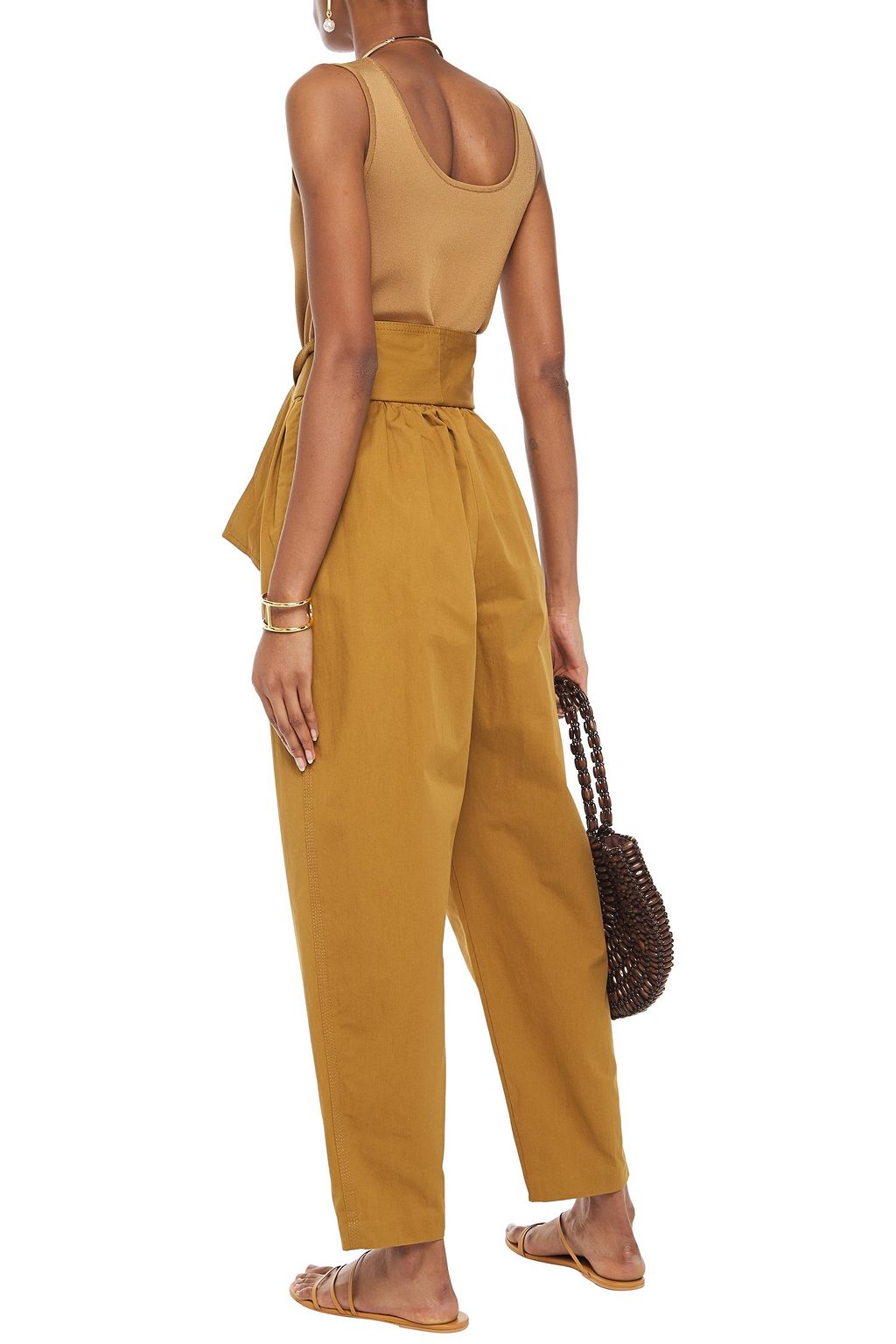 ZIMMERMANN Belted cotton-twill tapered pants