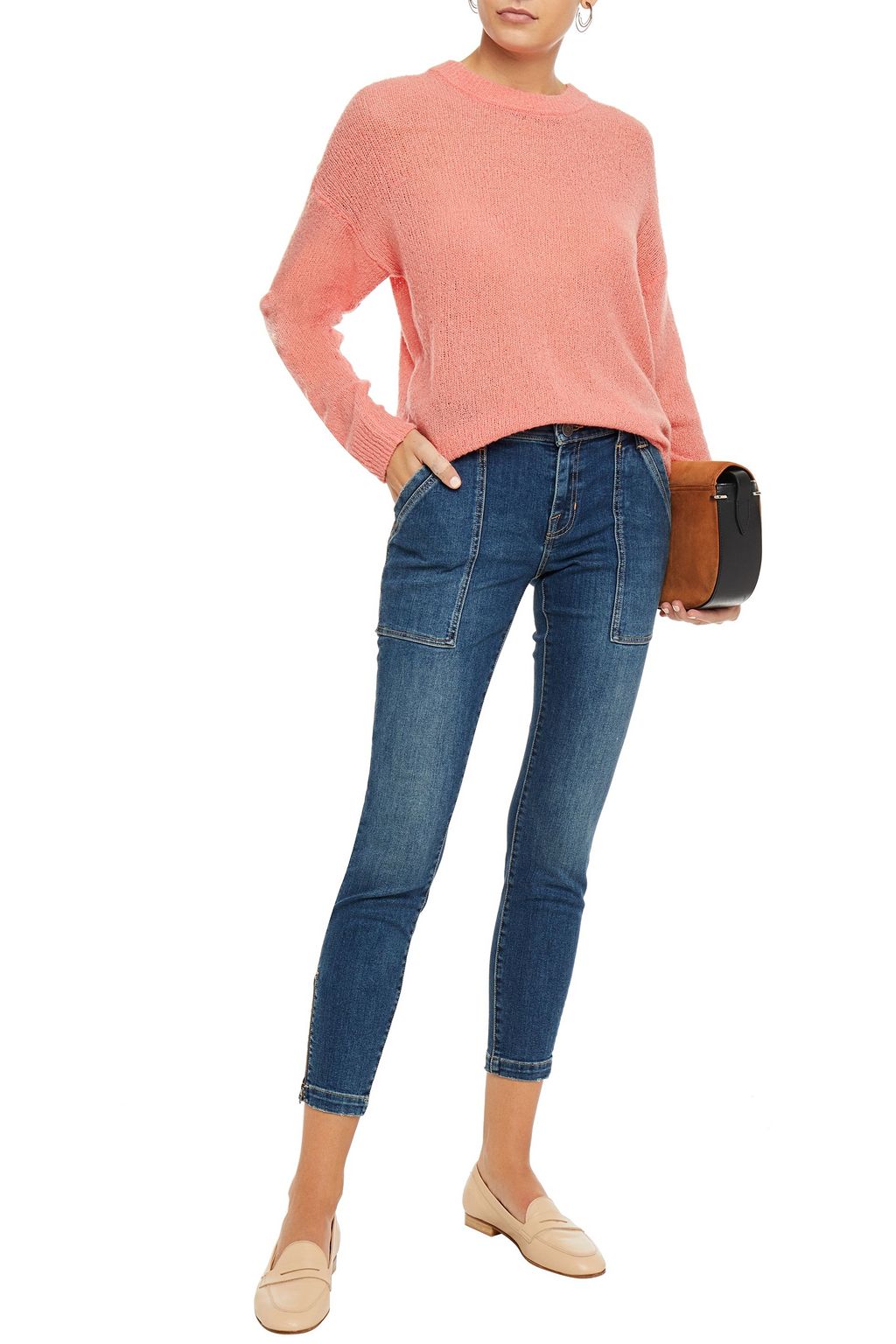 JOIE Park cropped faded mid-rise skinny jeans
