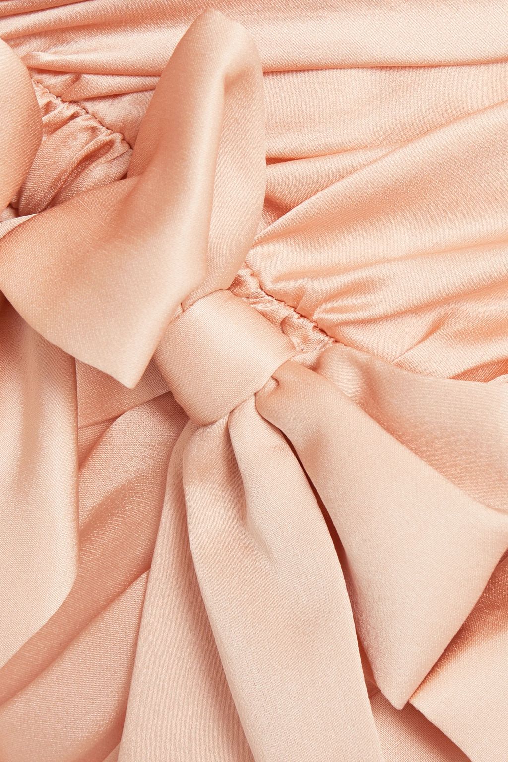 ZIMMERMANN Sabotage Bow asymmetric cold-shoulder ruched silk-satin mini dress