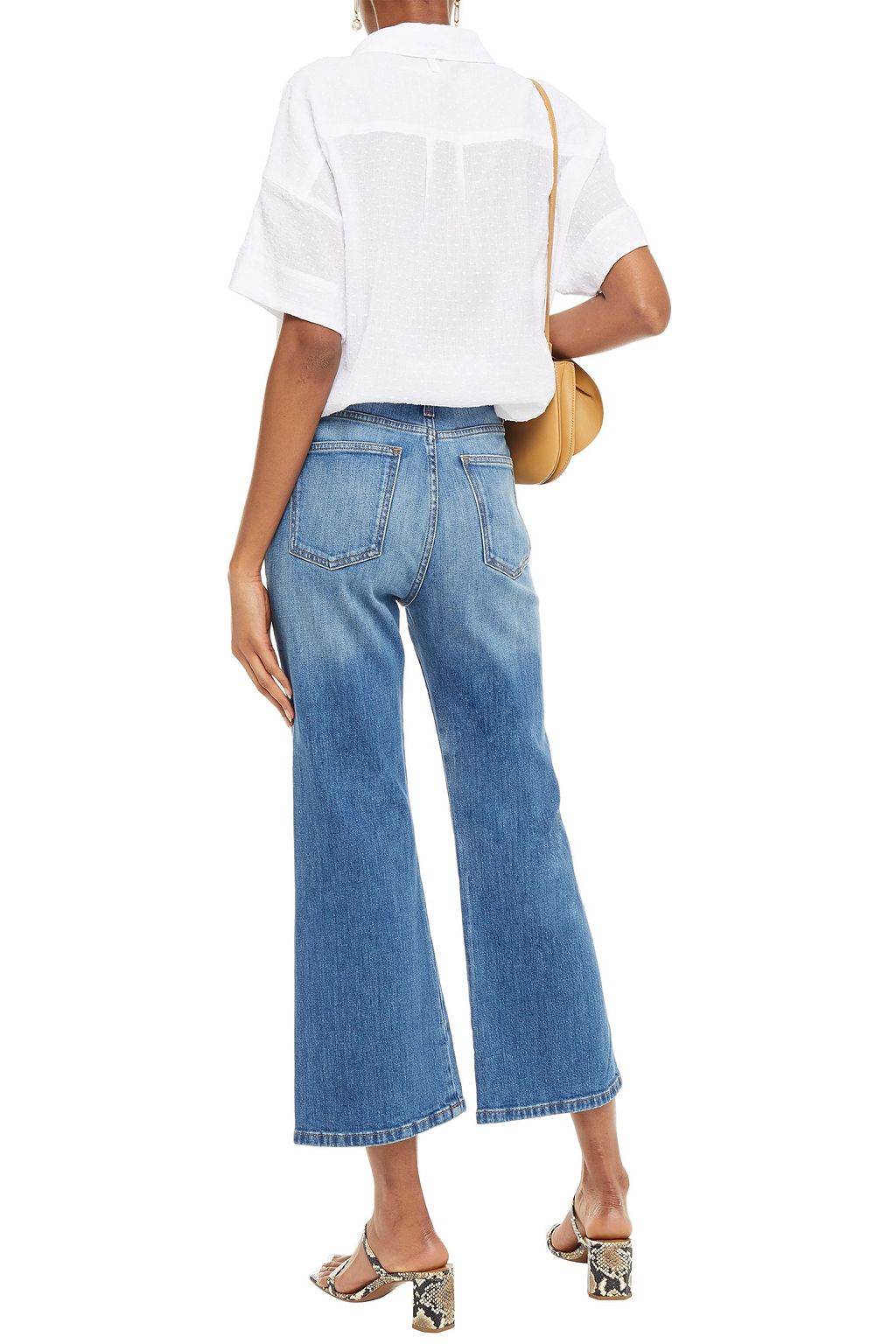 CURRENT/ELLIOTT The Femme faded high-rise kick-flare jeans