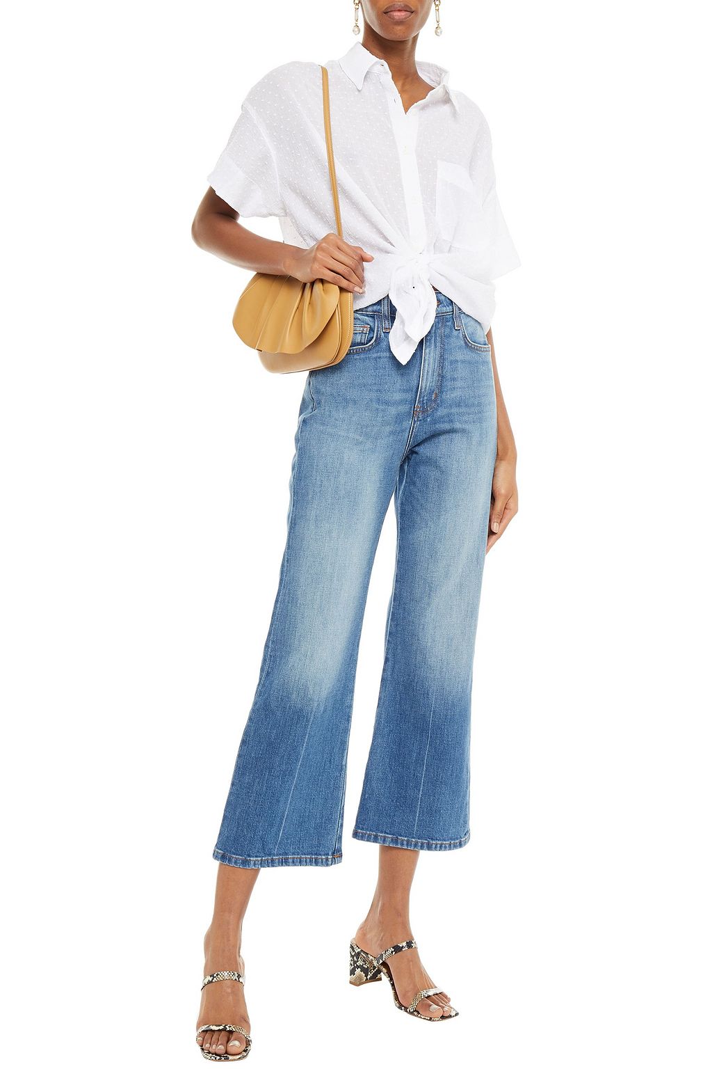 CURRENT/ELLIOTT The Femme faded high-rise kick-flare jeans