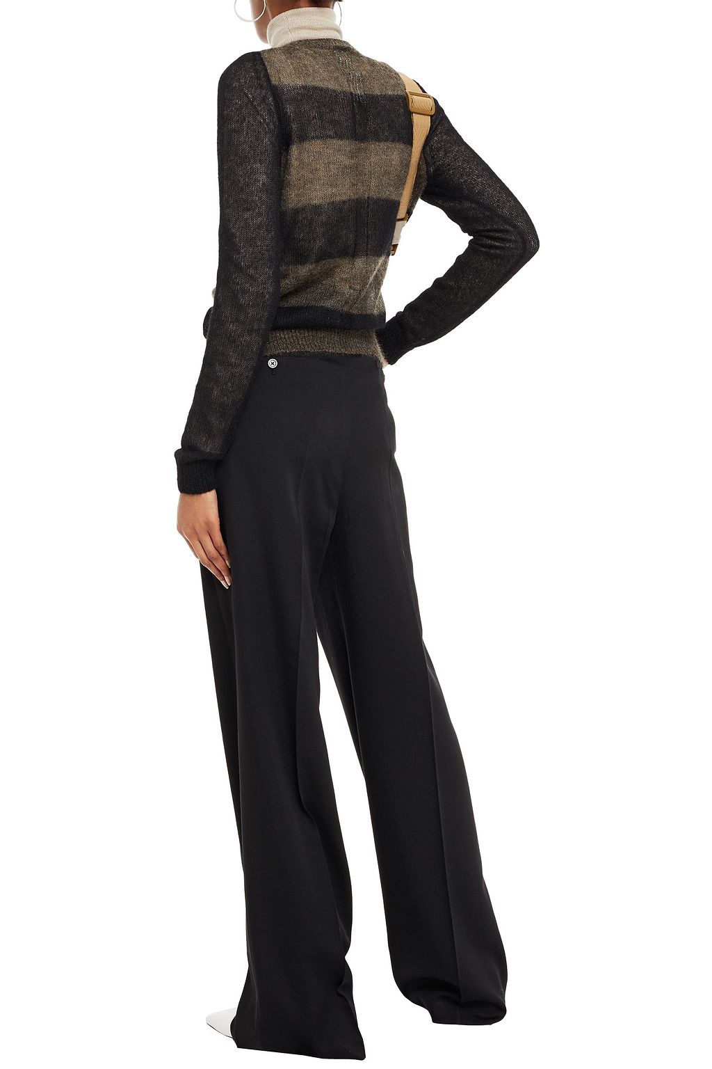 RICK OWENS Striped wool wide-leg pants