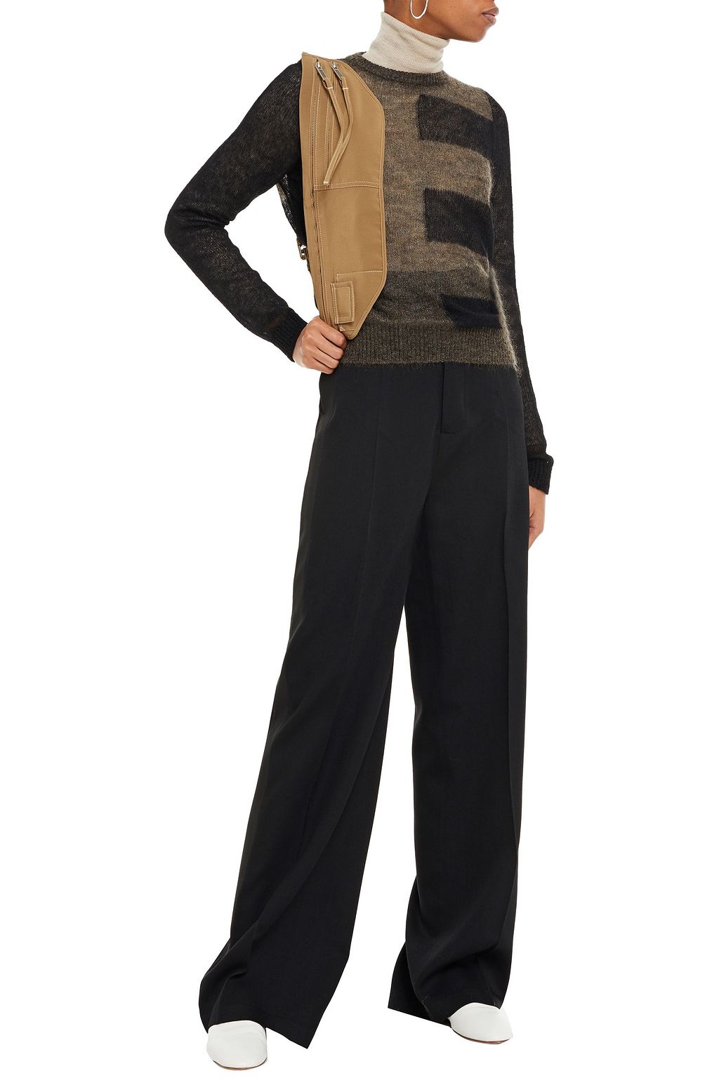 RICK OWENS Striped wool wide-leg pants