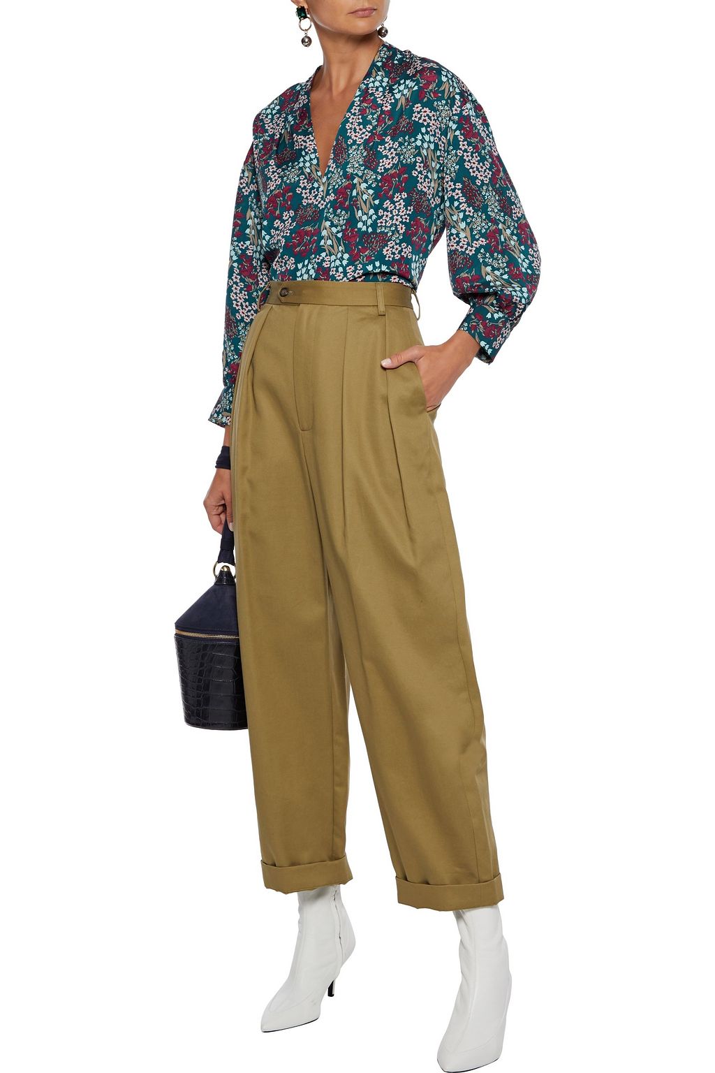 JOIE Ninarika floral-print crepe de chine blouse