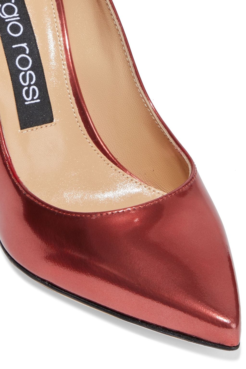 SERGIO ROSSI Milano 90 metallic patent-leather pumps