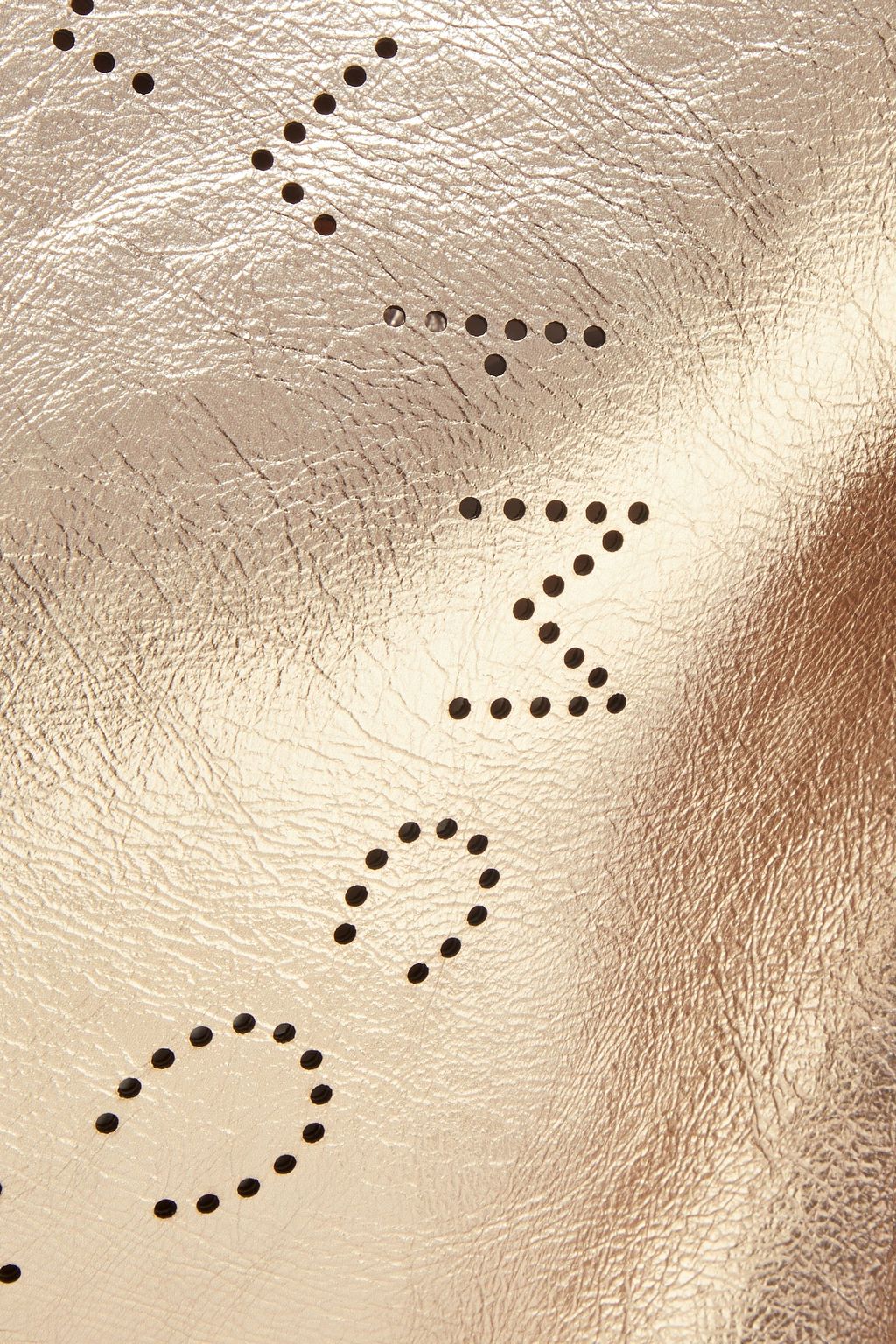 STELLA MCCARTNEY Perforated metallic cracked faux leather tote