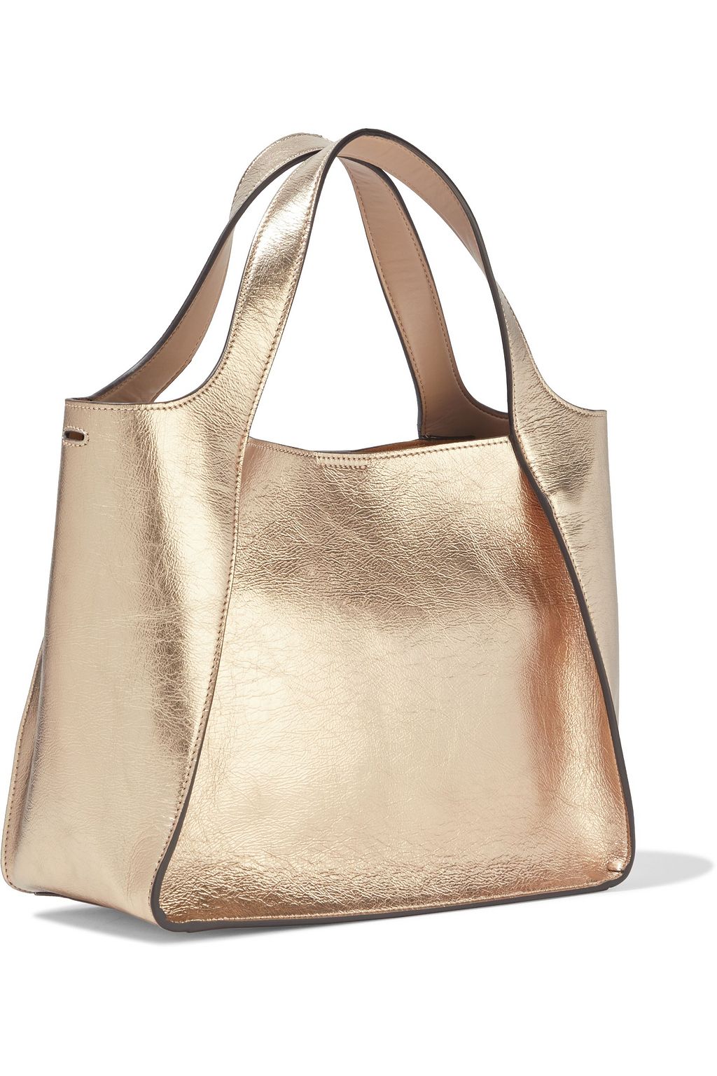 STELLA MCCARTNEY Perforated metallic cracked faux leather tote