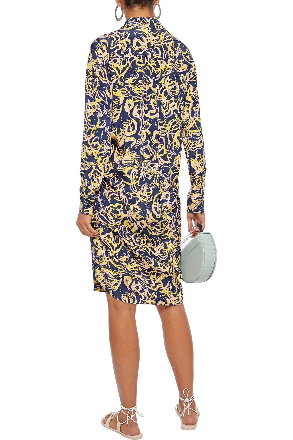 DIANE VON FURSTENBERG Aliana pintucked printed silk crepe de chine shirt dress