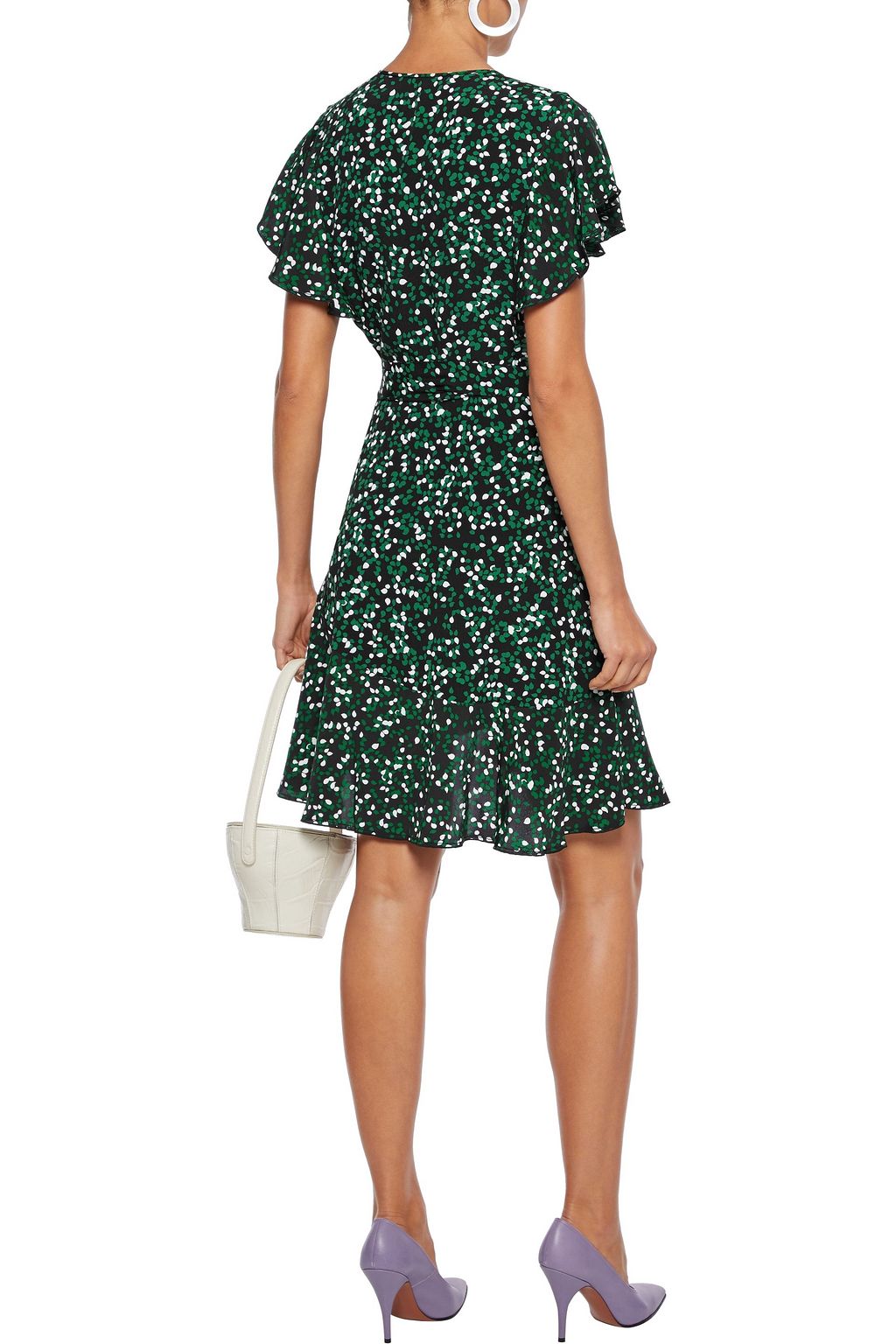 DIANE VON FURSTENBERG Avaya ruffled printed crepe mini wrap dress
