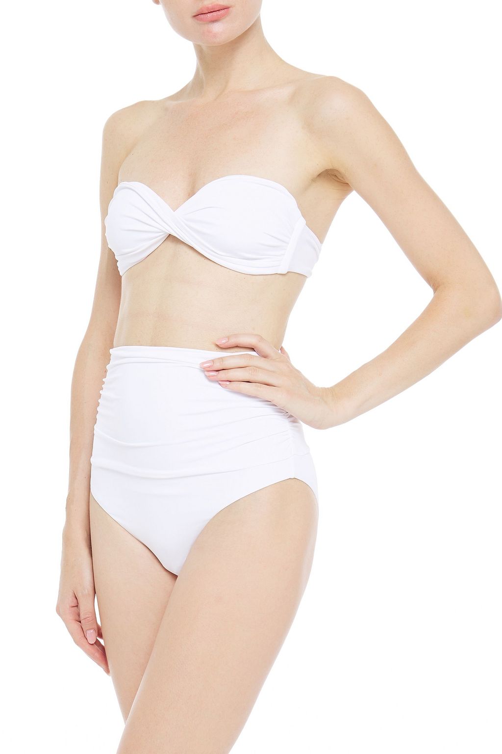 MELISSA ODABASH Lyon ruched high-rise bikini briefs