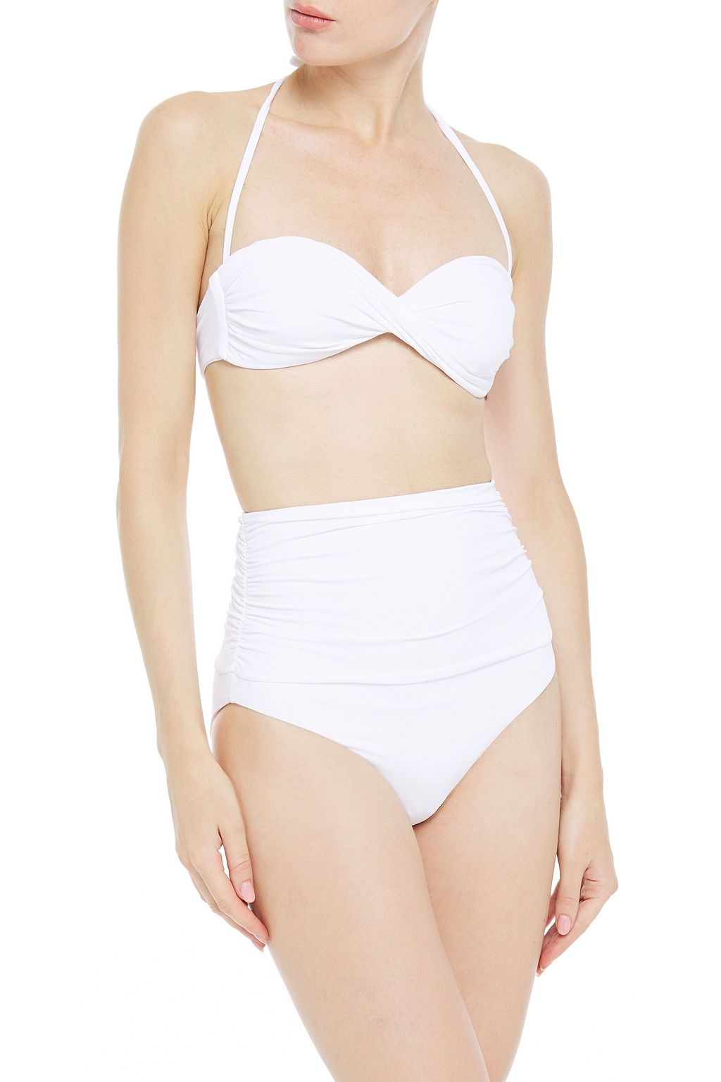 MELISSA ODABASH Lyon ruched high-rise bikini briefs