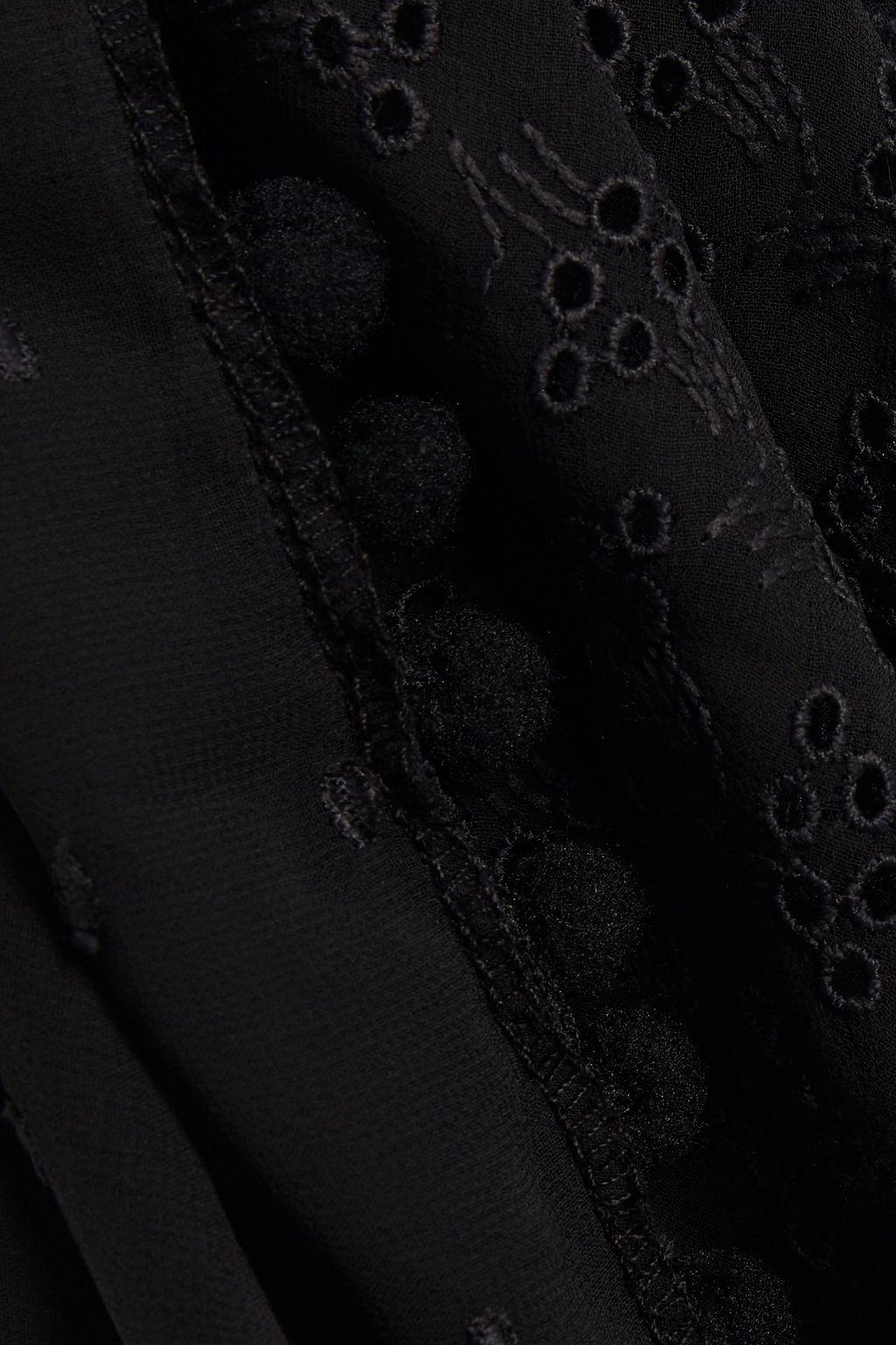 MELISSA ODABASH Broderie anglaise and Swiss-dot georgette pareo