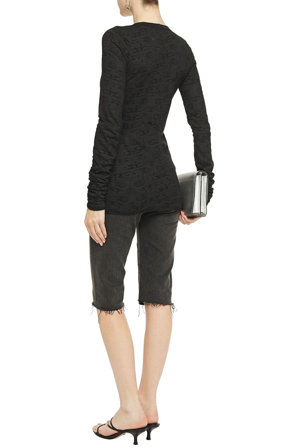 RICK OWENS LILIES Metallic jacquard-knit top