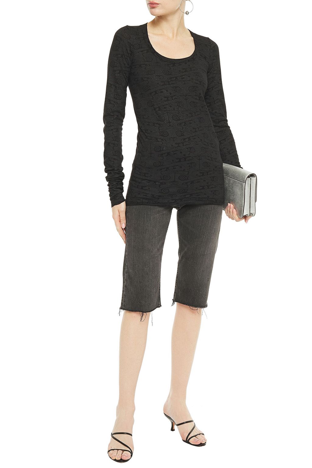 RICK OWENS LILIES Metallic jacquard-knit top