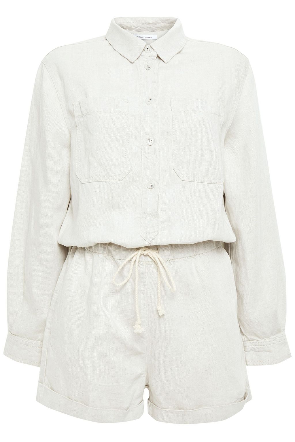 beige denim playsuit