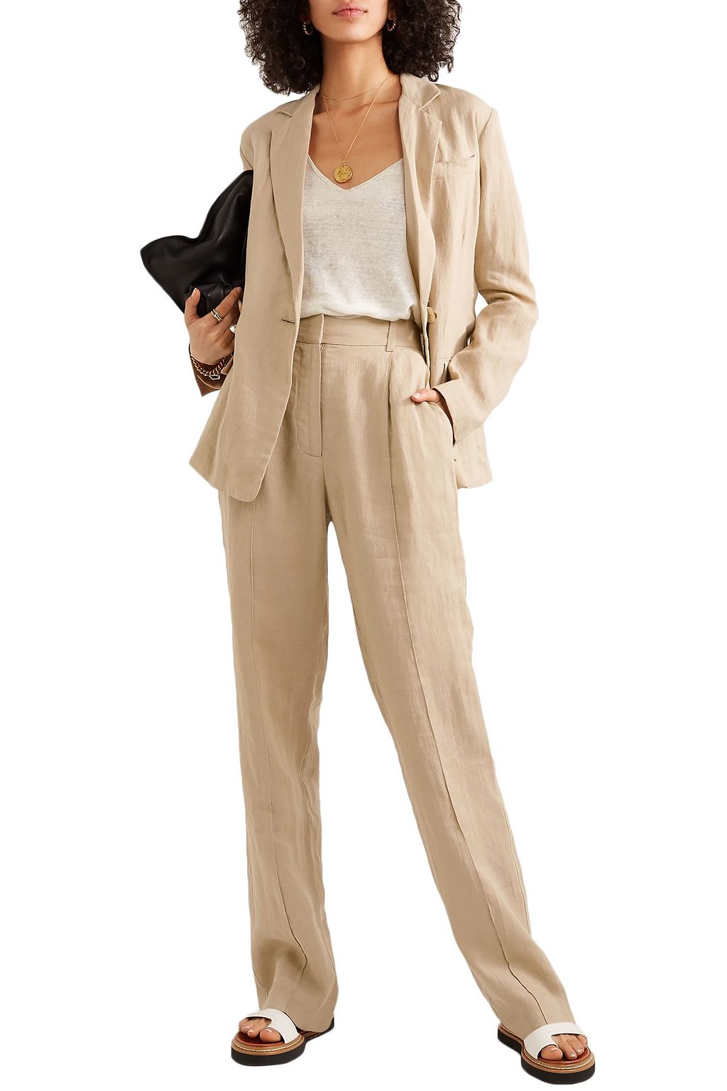 NILI LOTAN Nelia linen pants