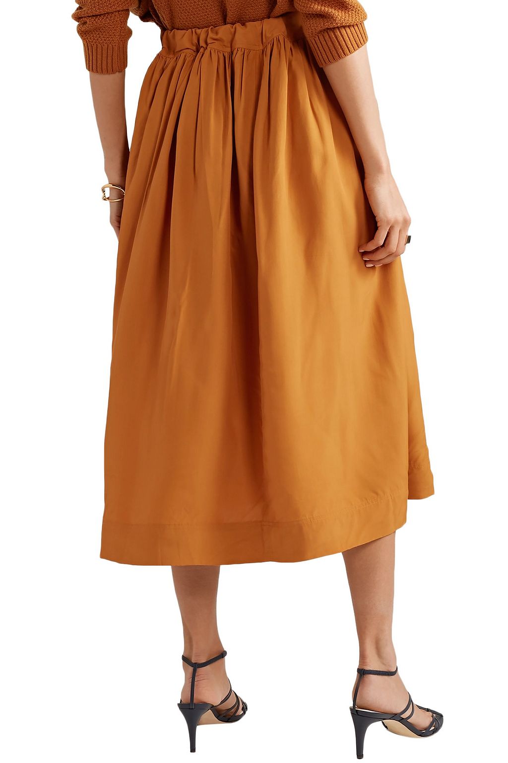 CO Pleated broadcloth wrap skirt