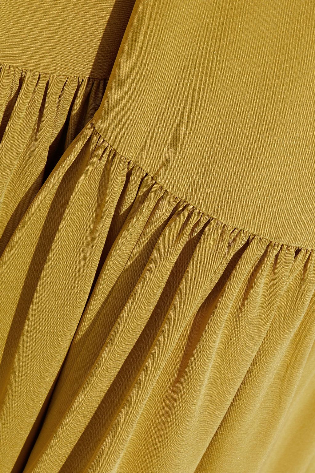 TIBI Gathered silk crepe de chine midi dress