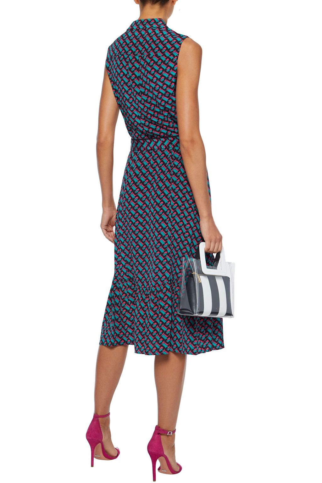 DIANE VON FURSTENBERG Delilah belted printed silk crepe de chine dress