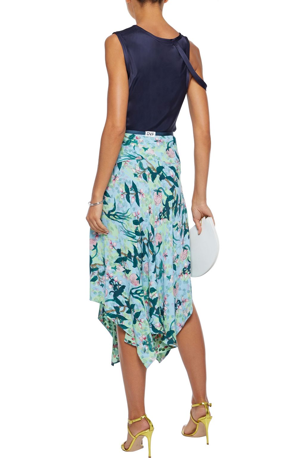DIANE VON FURSTENBERG Aileen reversible asymmetric floral-print crepe skirt