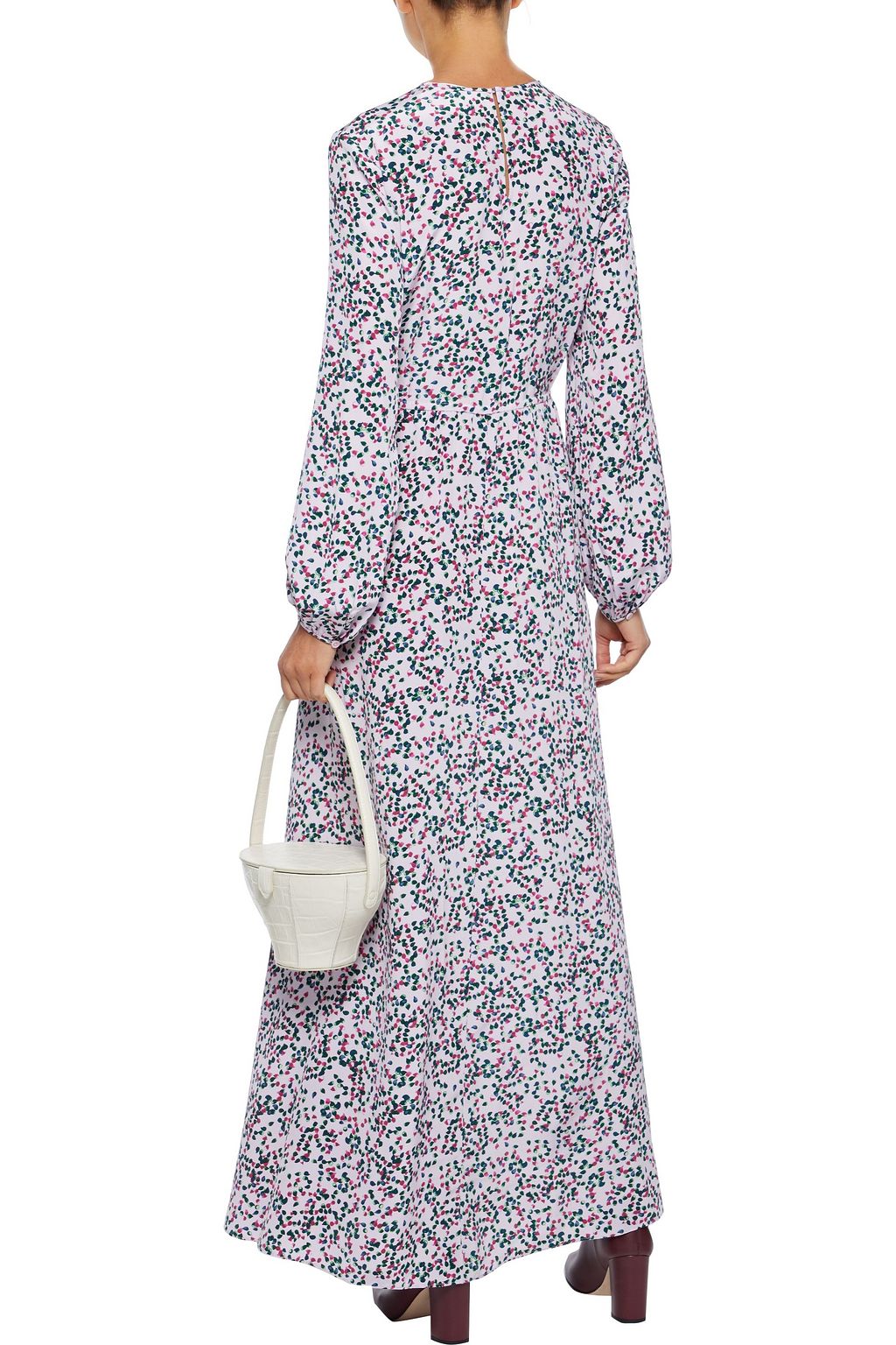 DIANE VON FURSTENBERG Ivette gathered printed silk crepe de chine maxi dress