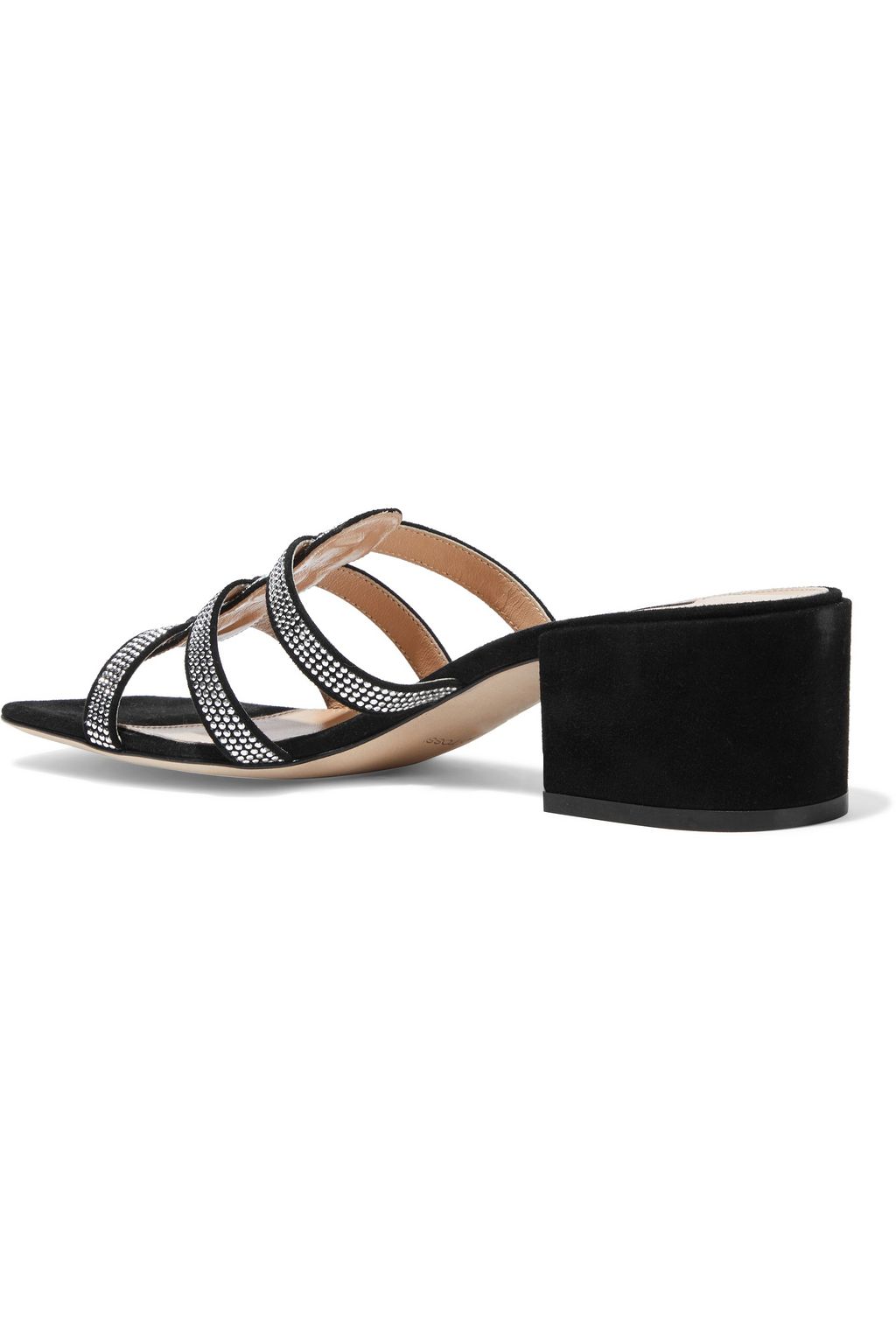 SERGIO ROSSI sr Demetra 45 crystal-embellished suede mules