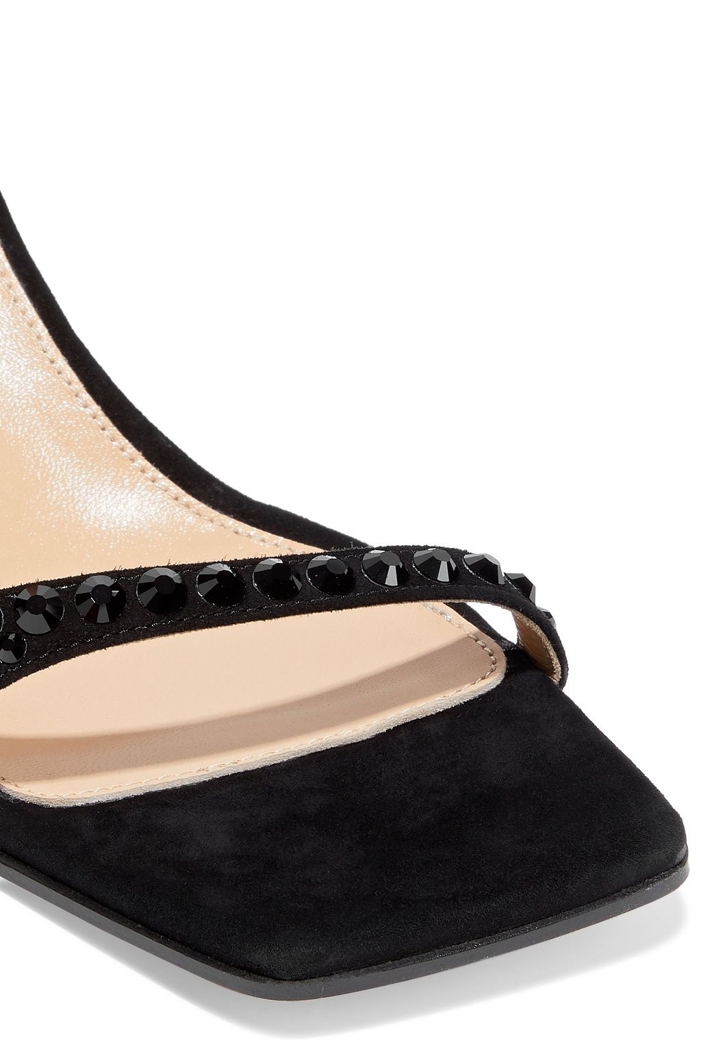 SERGIO ROSSI Crystal-embellished suede sandals
