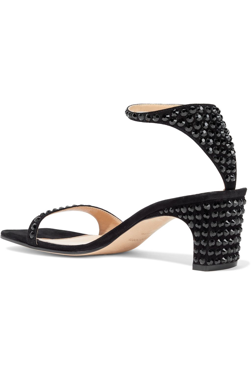 SERGIO ROSSI Crystal-embellished suede sandals