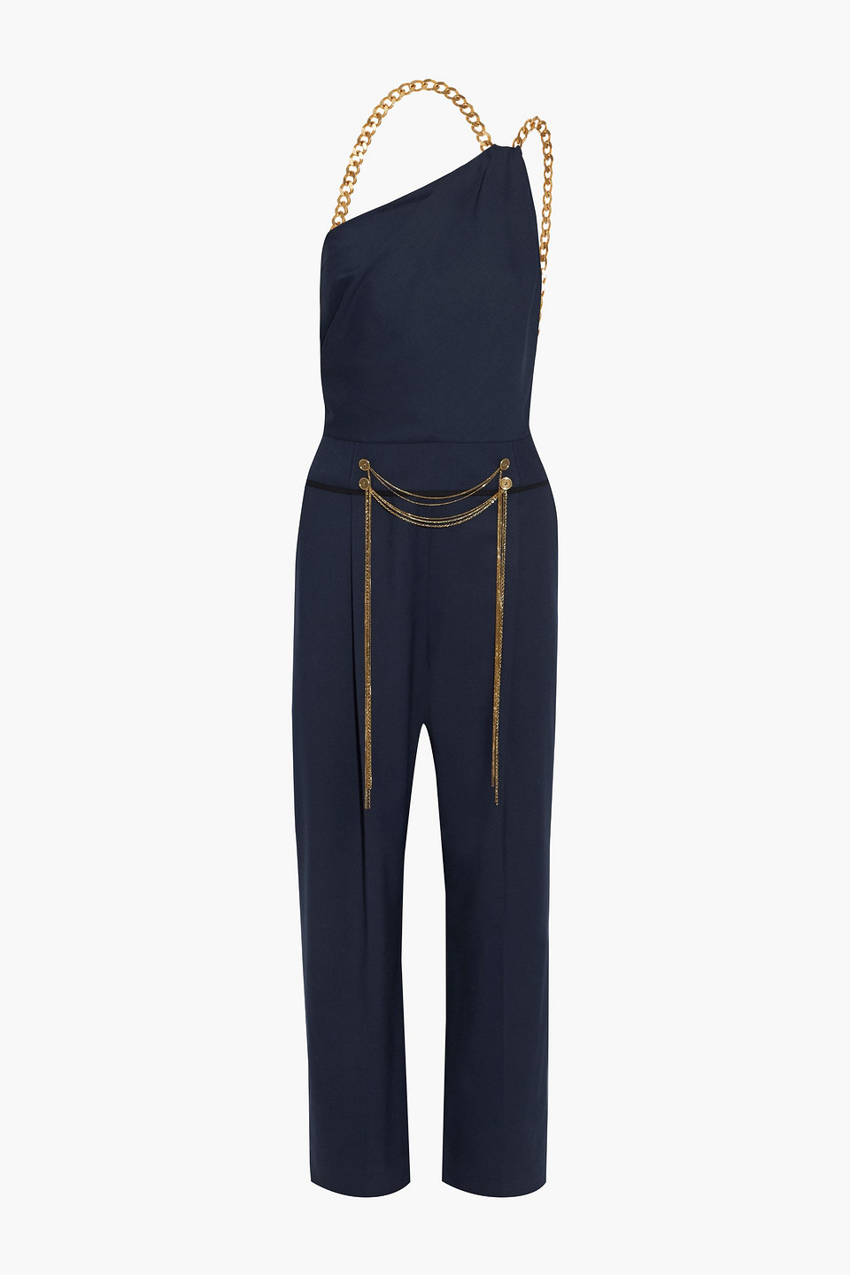 Oscar de la Renta - Embellished wool-blend twill jumpsuit - Blue - US 0