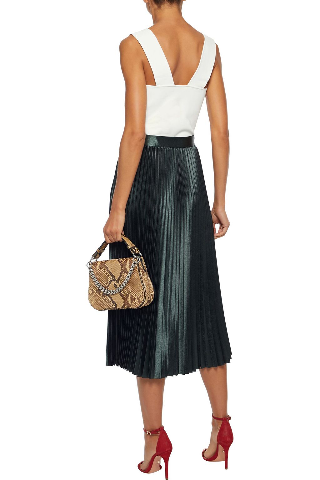 ALICE + OLIVIA Rashida cropped stretch-knit top