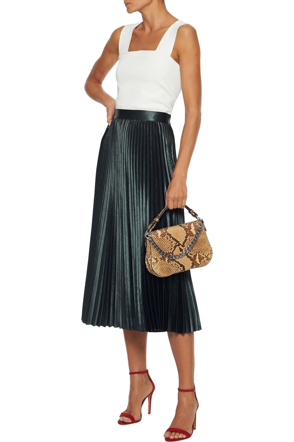 ALICE + OLIVIA Rashida cropped stretch-knit top
