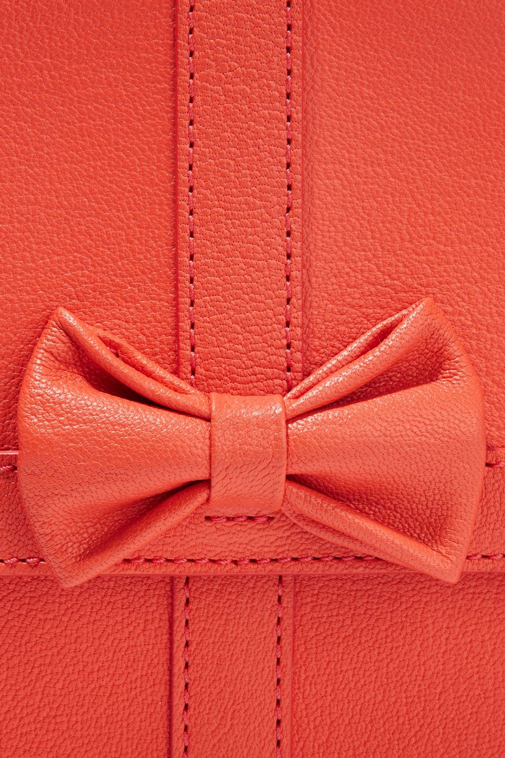 BOUTIQUE MOSCHINO Bow-embellished textured-leather shoulder bag