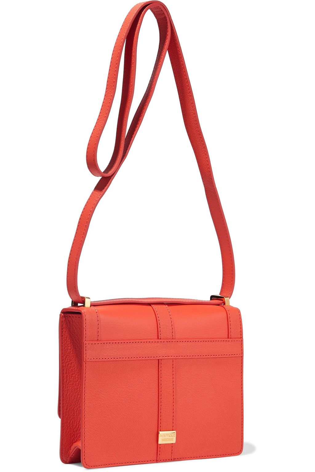 BOUTIQUE MOSCHINO Bow-embellished textured-leather shoulder bag
