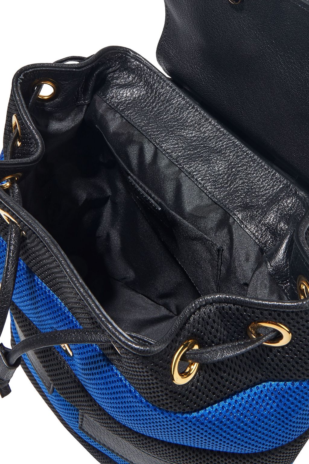 BOUTIQUE MOSCHINO Two-tone textured-leather and mesh backpack