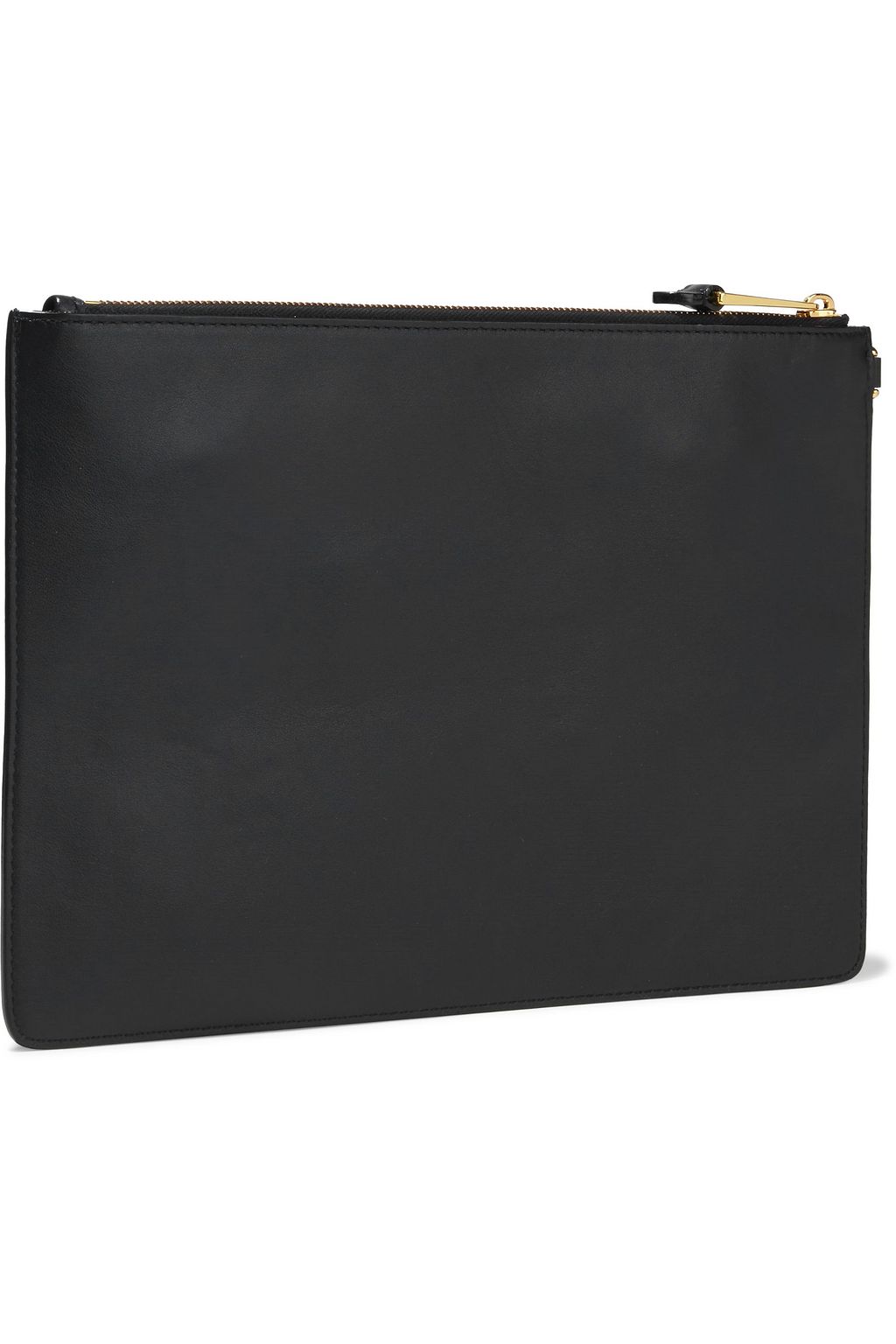 MOSCHINO Floral-appliquéd leather pouch