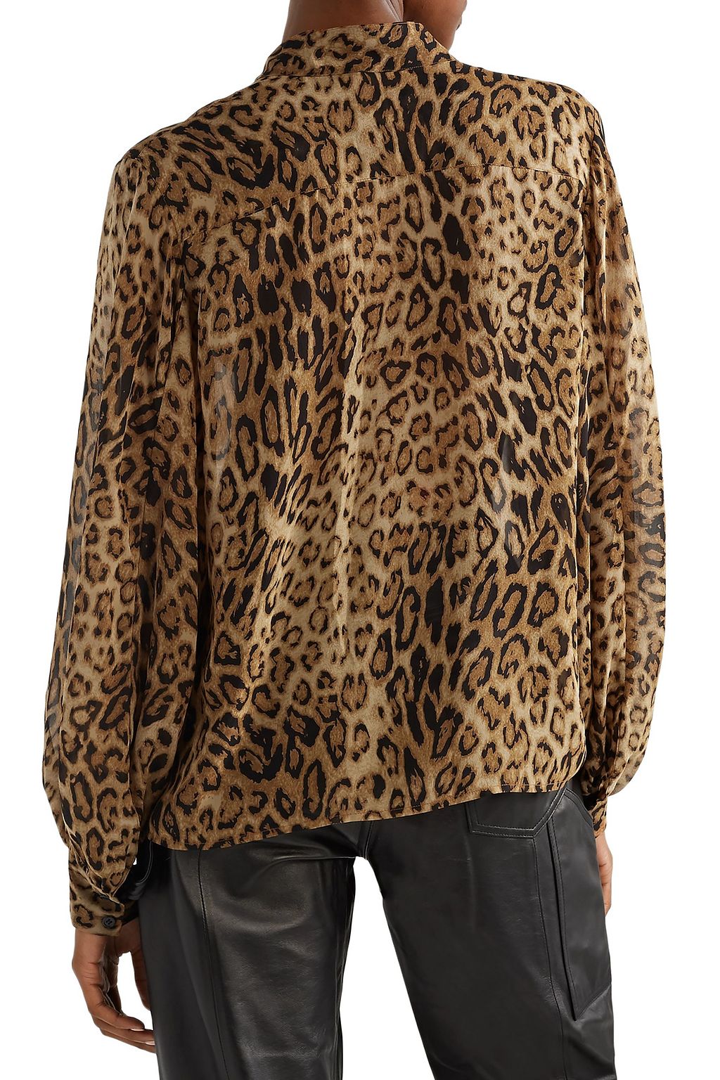 NILI LOTAN Evelyn leopard-print silk-chiffon blouse