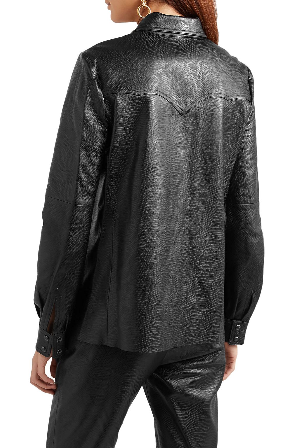 NILI LOTAN Juline leather shirt