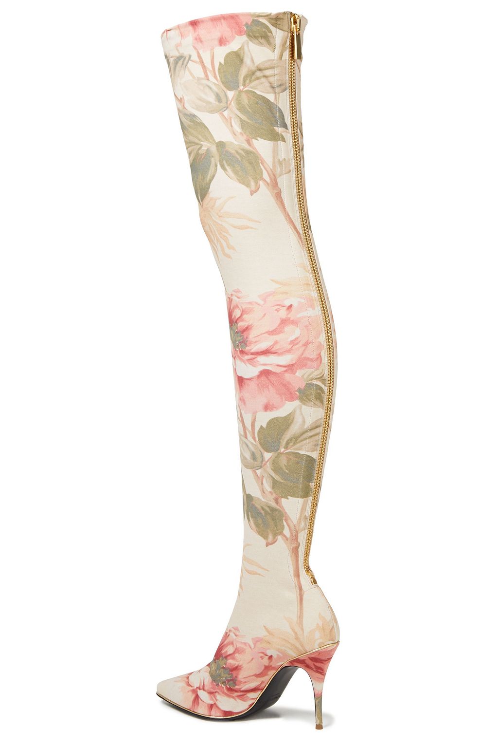 ZIMMERMANN Floral-print stretch-jersey thigh boots