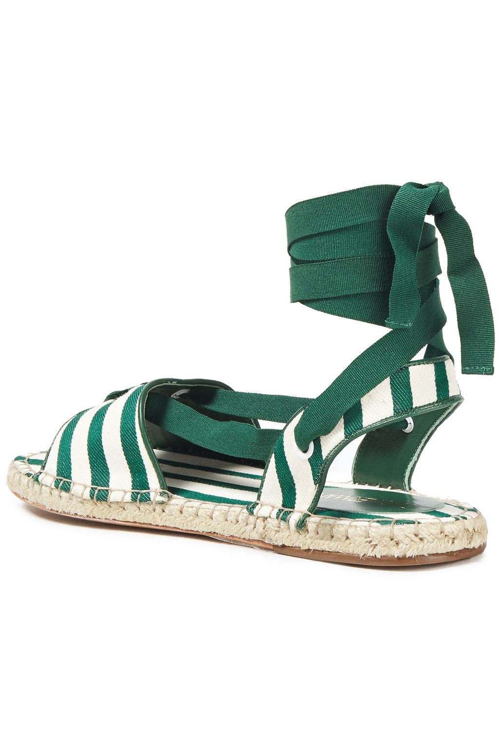 ZIMMERMANN Gestreifte Espadrille-Sandalen aus Baumwoll-Canvas mit Schnürung