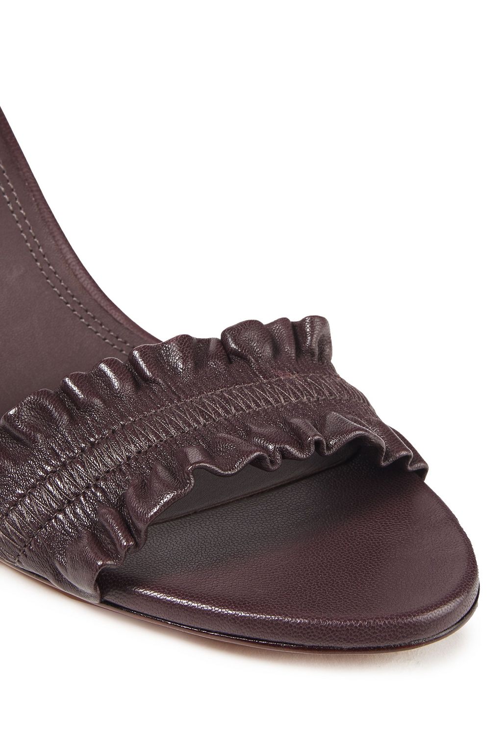 ZIMMERMANN Ruffled snake-effect leather sandals