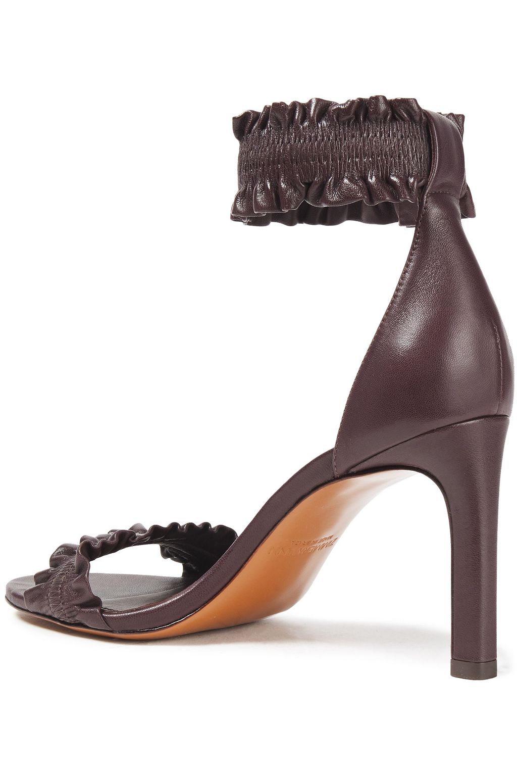 ZIMMERMANN Ruffled snake-effect leather sandals