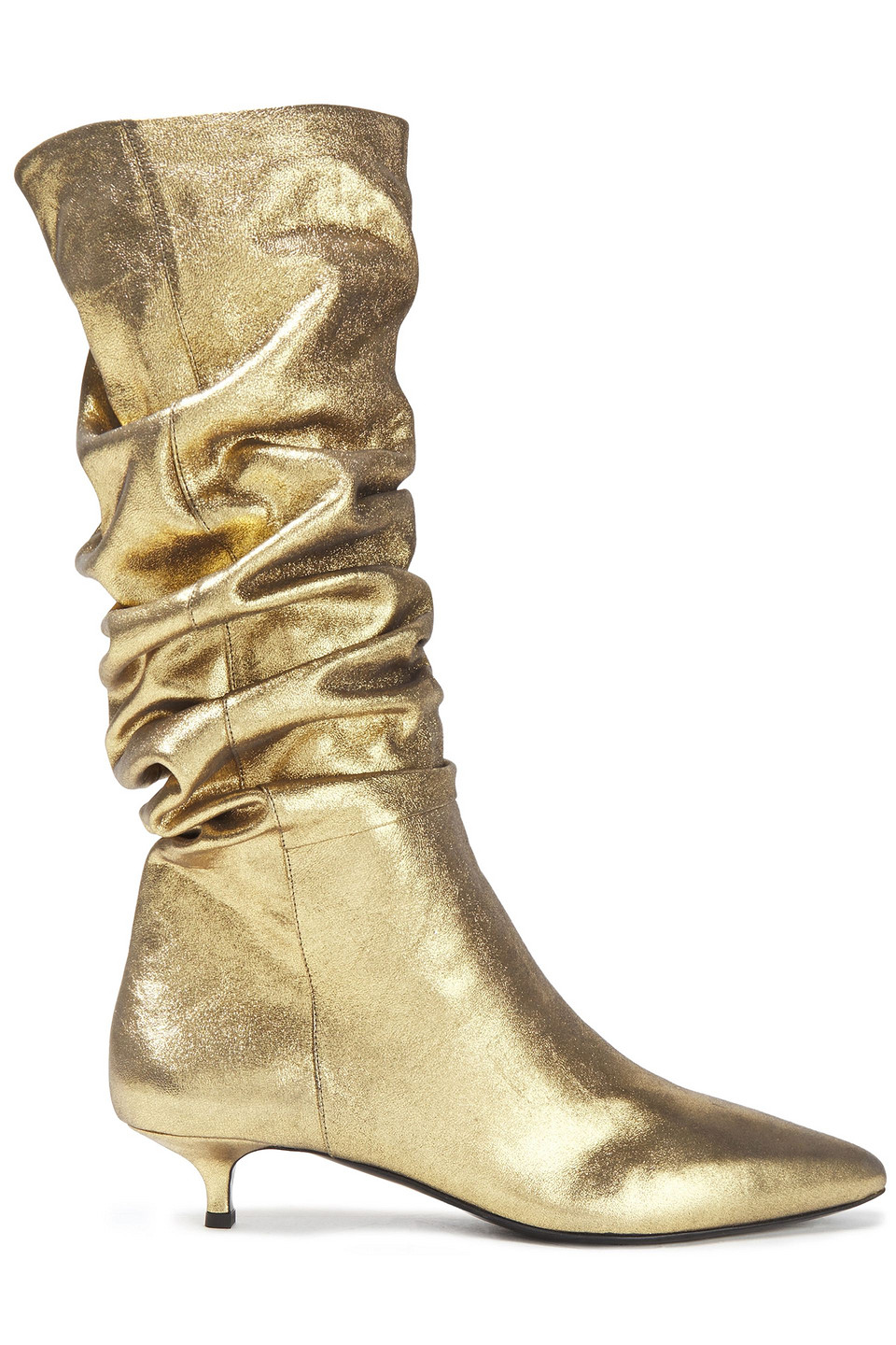 zimmermann - gathered metallic leather boots - metallic - eu 39
