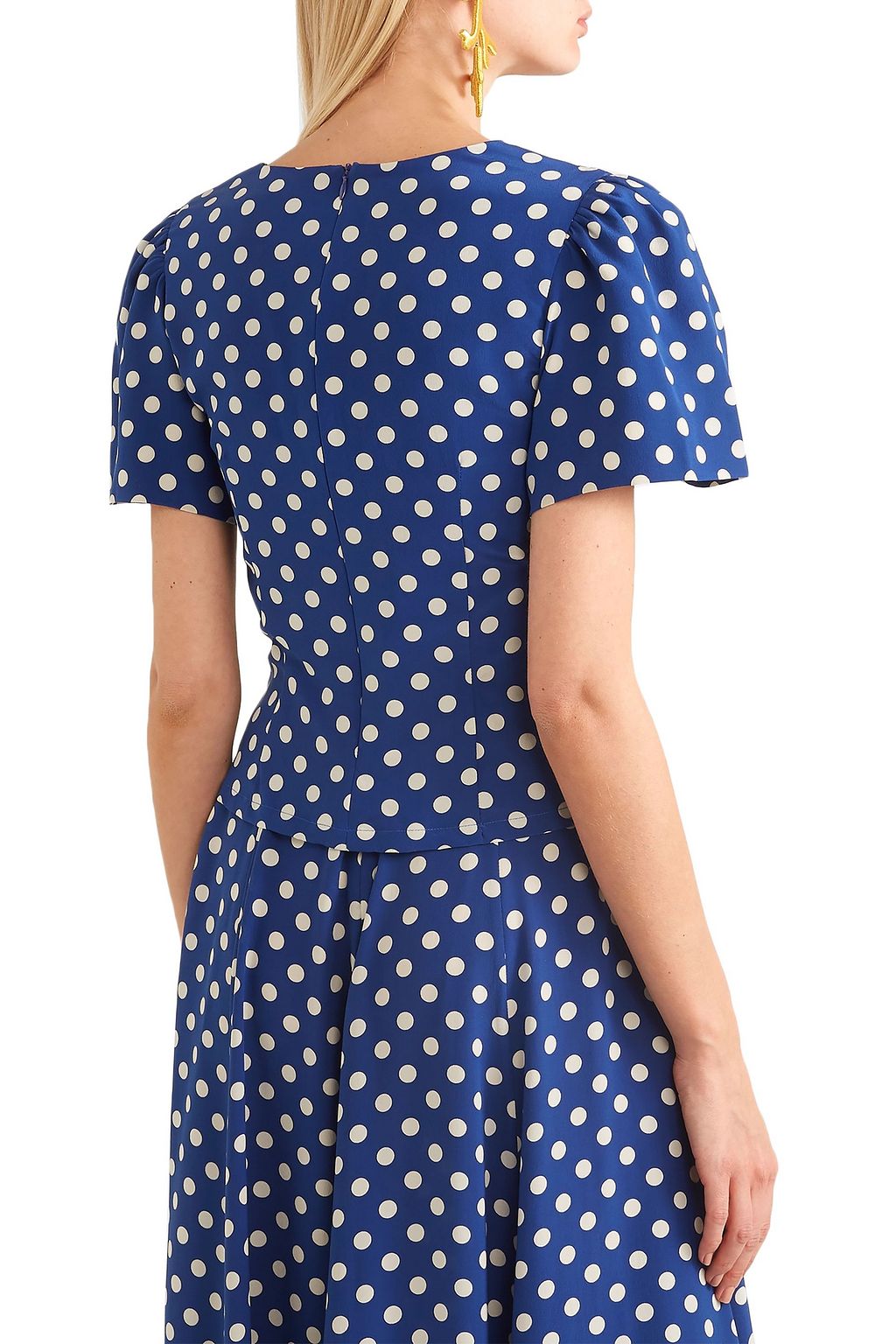 REBECCA DE RAVENEL Zaza polka-dot silk-crepe blouse